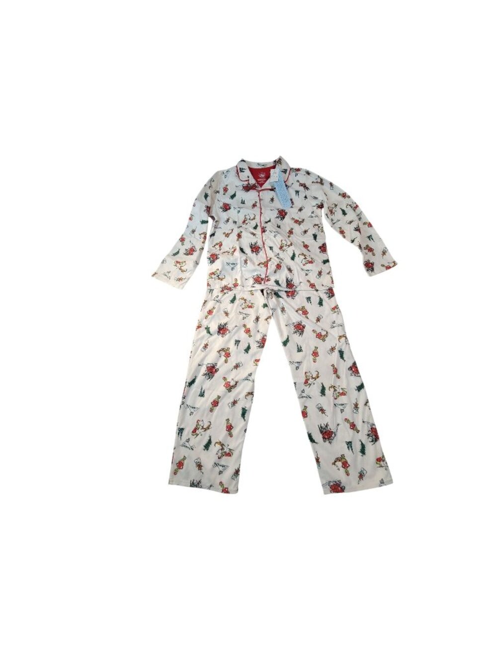 Grinch Kids Christmas Pajama Set Print Flame Resistant Long Sleeve & Pants  L